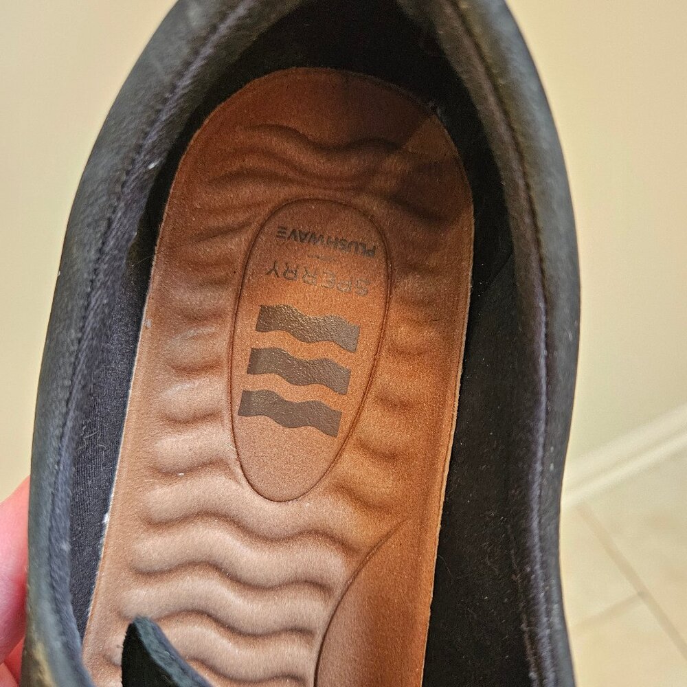 Sperry Women's Crest Vibe Plushwave Black Snake Nubuck Leather Sneakers, Sz 9 - Picture 14 of 16